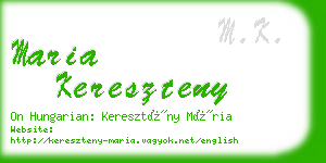 maria kereszteny business card